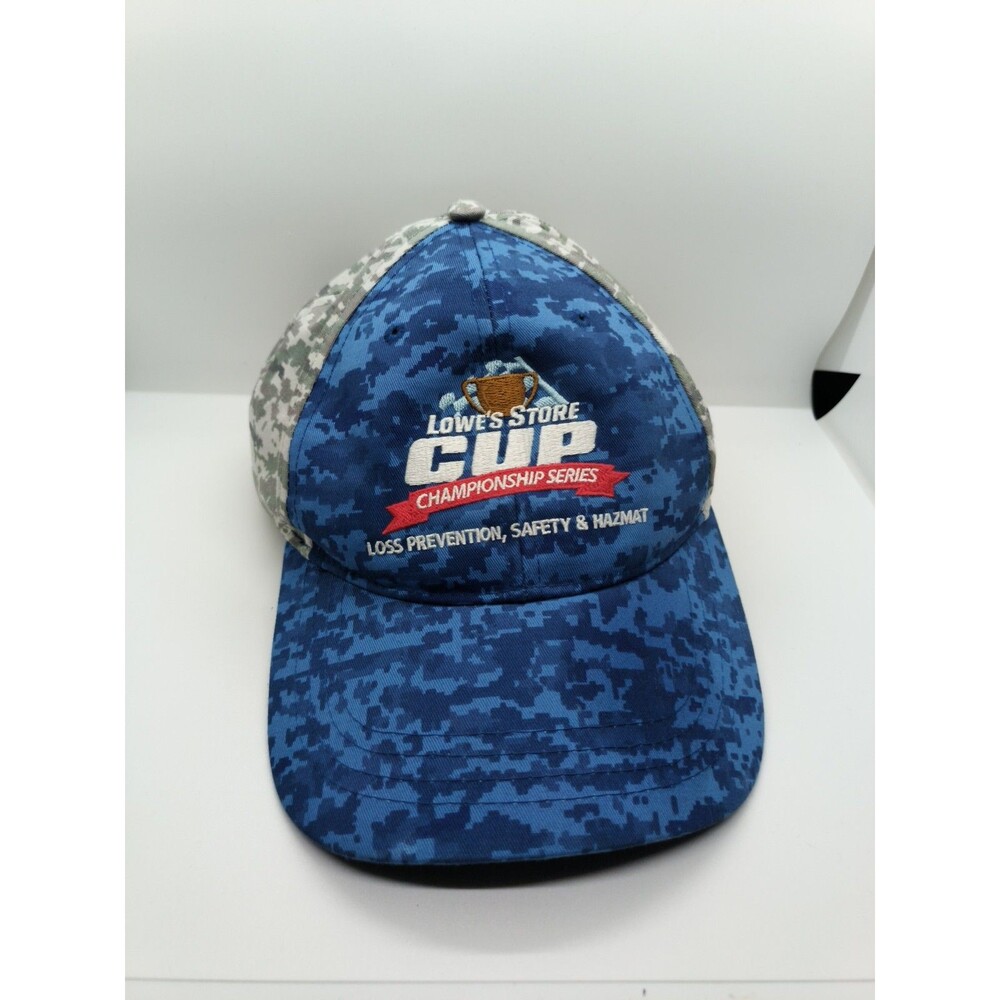 Lowes Store Cup Hat Cap Employee Men's Snapback Camo Blue Loss Prevention